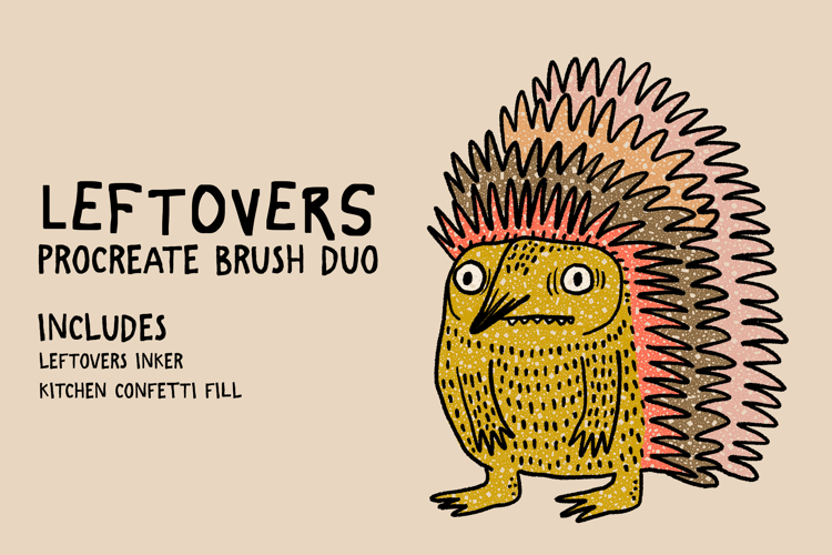 Leftovers Procreate Brush Duo | Inker & Texture Fill