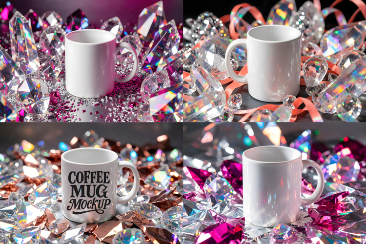 Coffee Mug Mockups Set - JPG - Crystal And Gems Aesthetic