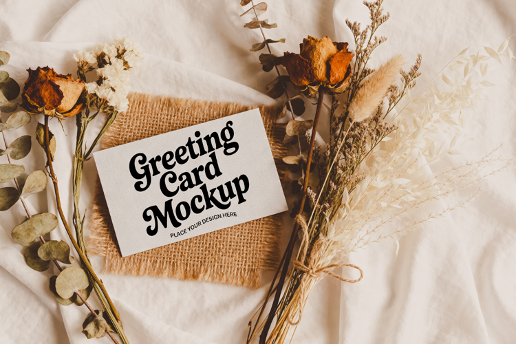 Boho Card Mockup PSD PNG JPG for illustrations, sublimation
