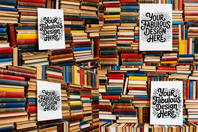 Poster Mockups With A Book Or Library Theme