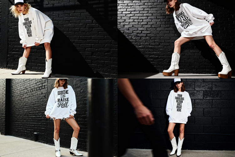 Oversized Sweatshirt Mockup Set PSD JPG