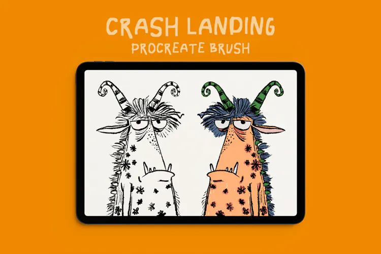 Crash Landing Rough Sketch Procreate Brush