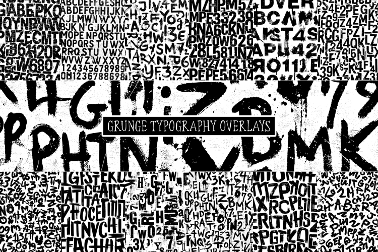 Grunge Distressed Typography Transparent Overlays PNG