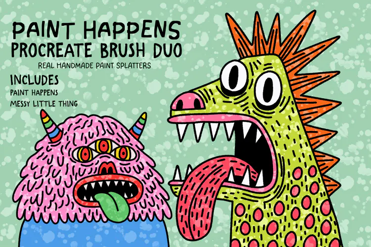 Paint Happens Procreate Brushes - Handmade Paint Splatters