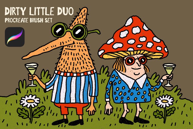 Dirty Little Duo Procreate Inker And Filler example image 1
