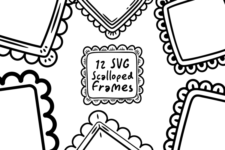 SVG Scalloped Cute Frames For Cricut, Sublimation, and more