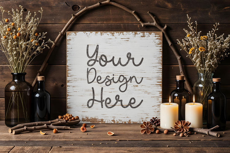Vintage Rustic Sign PSD And JPG Mockups