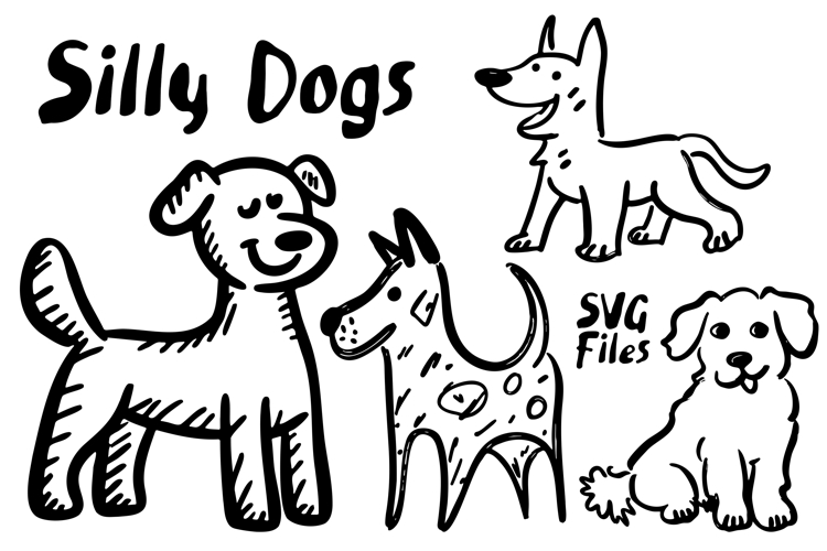 Silly Dogs SVG Craft Files, Sublimation, Cricut, Silhouette