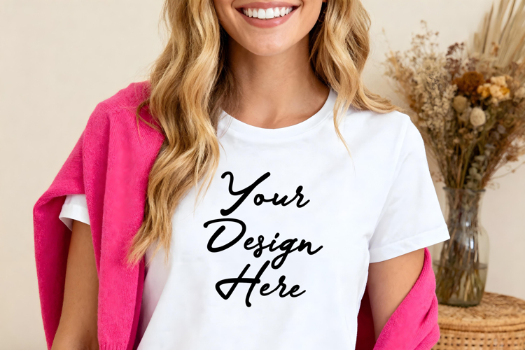 White T-Shirt Jpg Mockup Image for sublimation designs