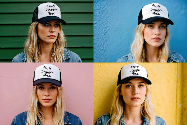 Trucker Hat Jpg Mockup Images For Sublimation, Clip Art
