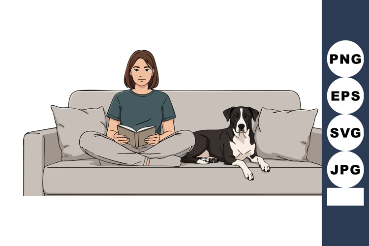 Dog Black And White Clipart Image 12