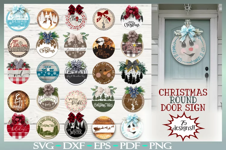25 Christmas Round Signs Bundle | A Christmas SVG Bundle