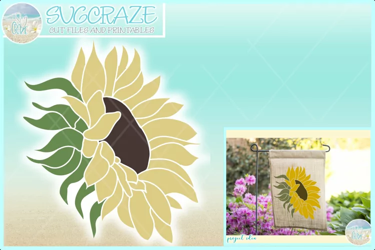Sunflower Svg Dxf Eps Png Pdf Files For Cricut Silhouette