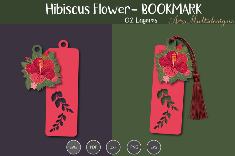 Hibiscus bookmark Template
