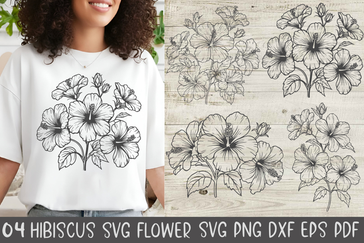 Hibiscus Flower Svg Design, Hibiscus Cut File
