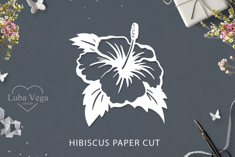 HIBISCUS PAPER CUT / Flower SVG paper cut