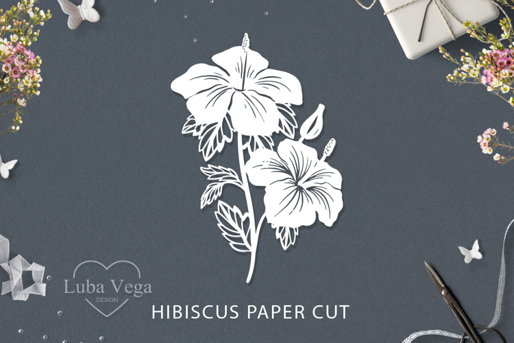 HIBISCUS PAPER CUT / Flower SVG paper cut