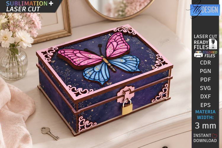 Mystical Box Laser Cut | Gothic Design | Hidden Key Box |CNC