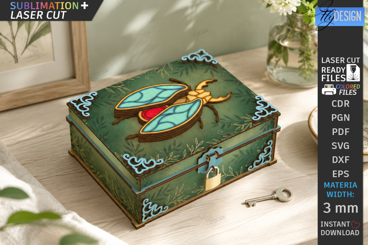 Mystical Box Laser Cut | Gothic Design | Hidden Key Box |CNC