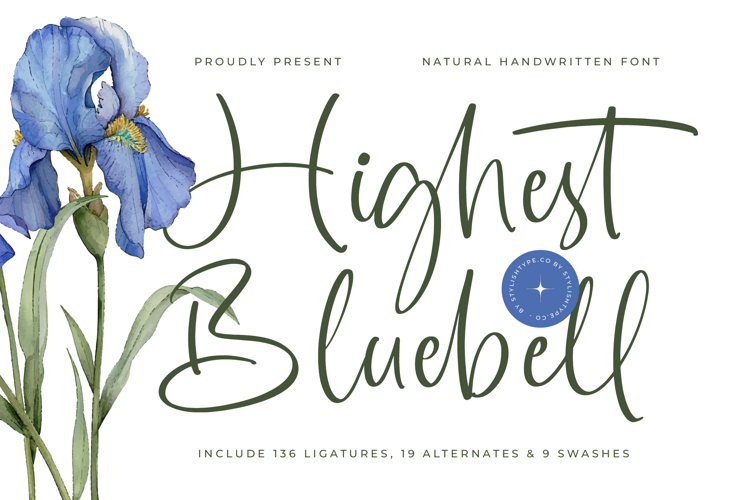 Highest Bluebell - Natural Handwritten Font