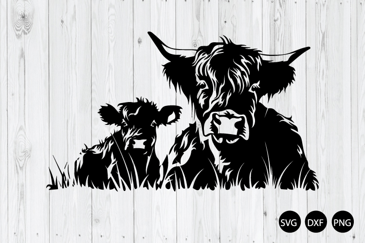 Highland Cow And Highland Baby SVG, Highland Cow SVG