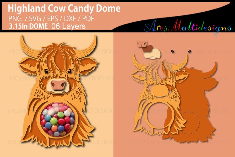 Highland Cow Candy Dome SVG