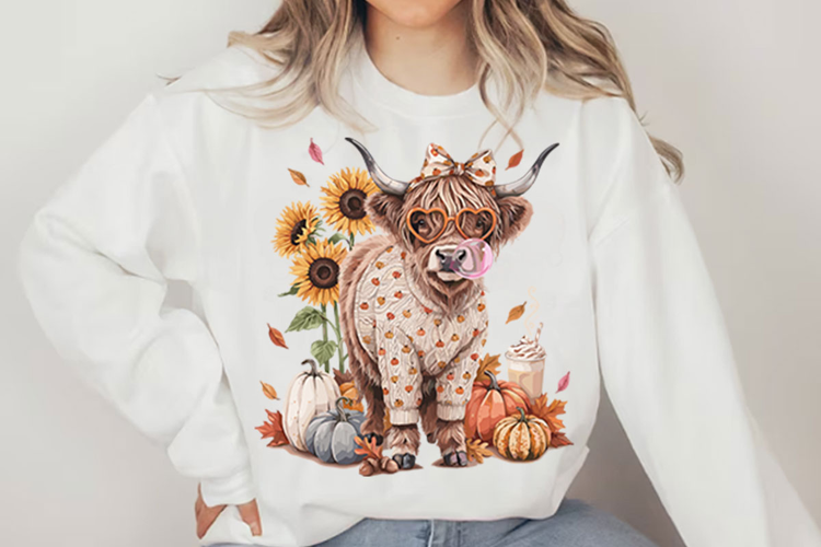 Highland Cow Fall PNG Designs