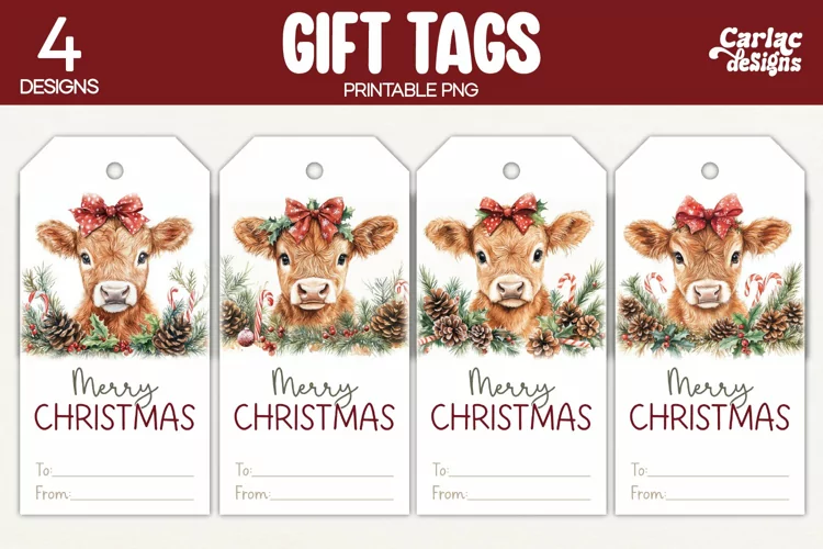 Christmas Gift Tags, Merry Christmas Printable Tags
