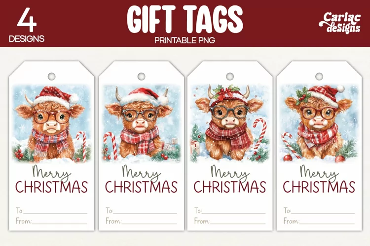 Christmas Gift Tags, Merry Christmas Printable Tags