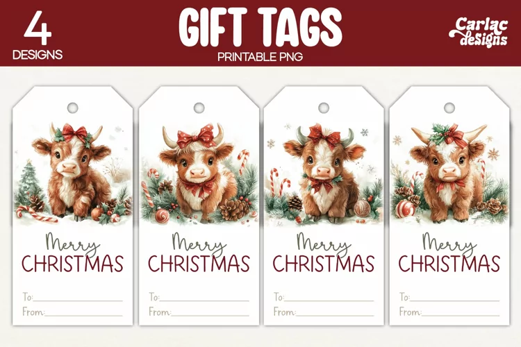 Christmas Gift Tags, Merry Christmas Printable Tags