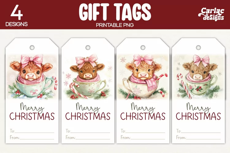 Christmas Gift Tags, Merry Christmas Printable Tags