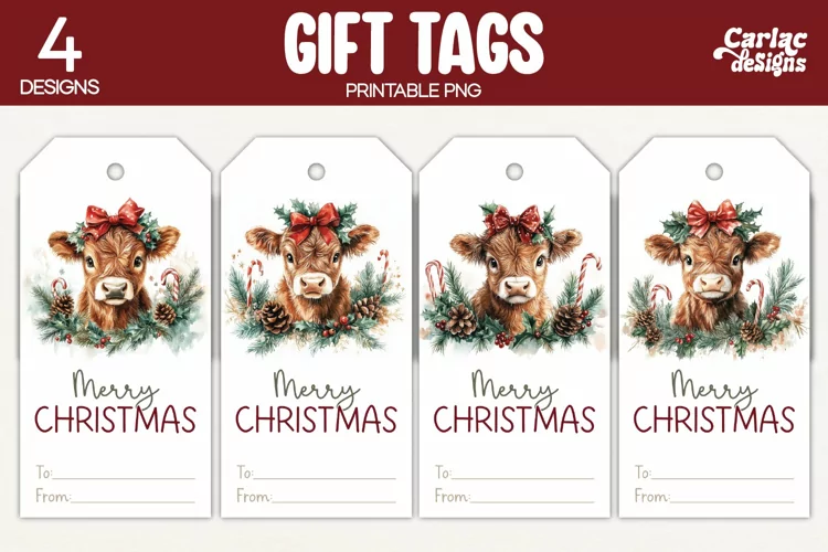 Christmas Gift Tags, Merry Christmas Printable Tags
