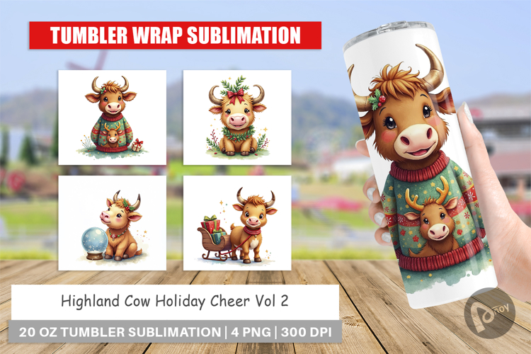 Highland Cow Holiday Tumbler