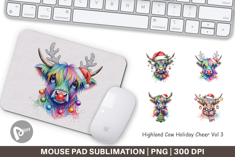 Highland Cow Holiday 2 Mouse Pad