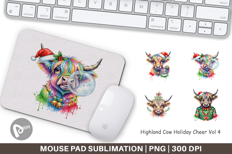 Highland Cow Holiday 2 Mouse Pad