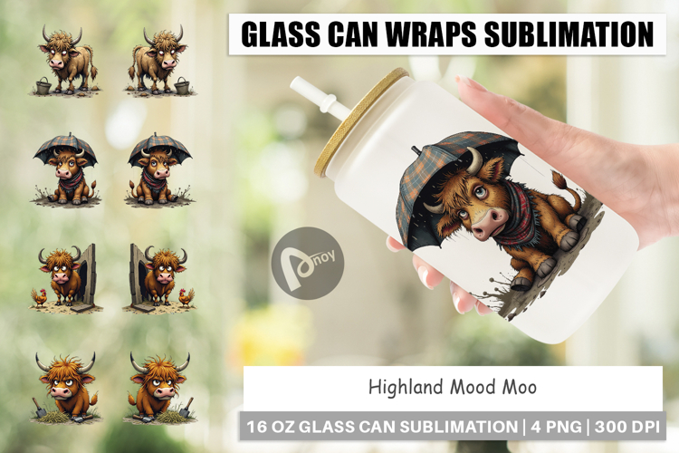 Glass Can Highland Moo
