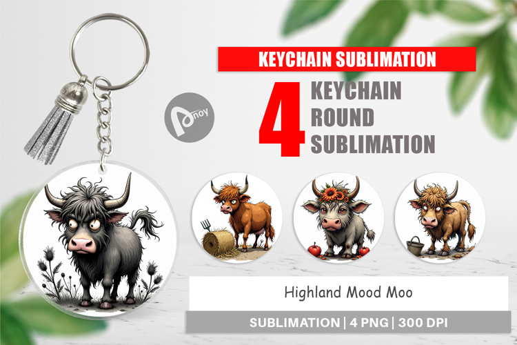 Keychain Highland Moo