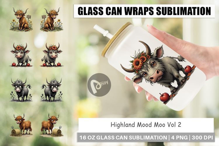 Glass Can Highland Moo