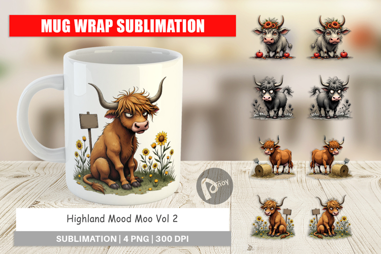 Mug Wrap Highland Moo