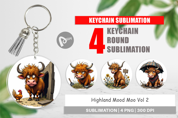 Keychain Highland Moo