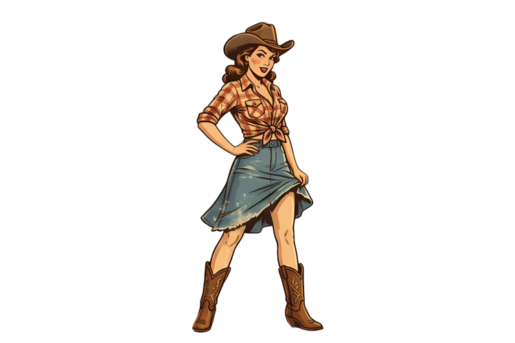 Cow Girl Png| Western Png example image 1
