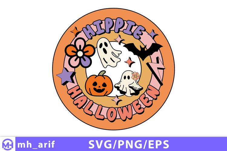 Retro Hippie Halloween SVG PNG Design