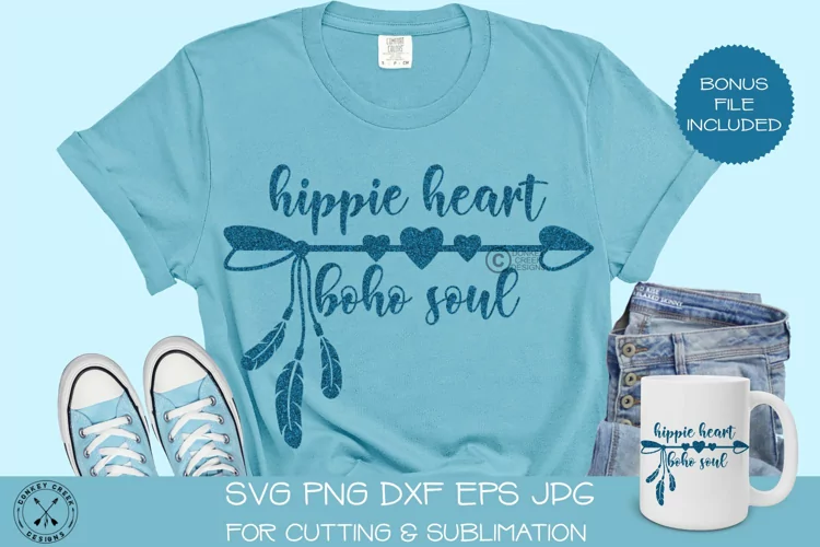 Hippie Heart Boho Soul SVG Design