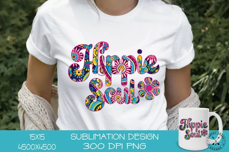 Hippie Soul Sublimation Design |Paisley Hippie PNG