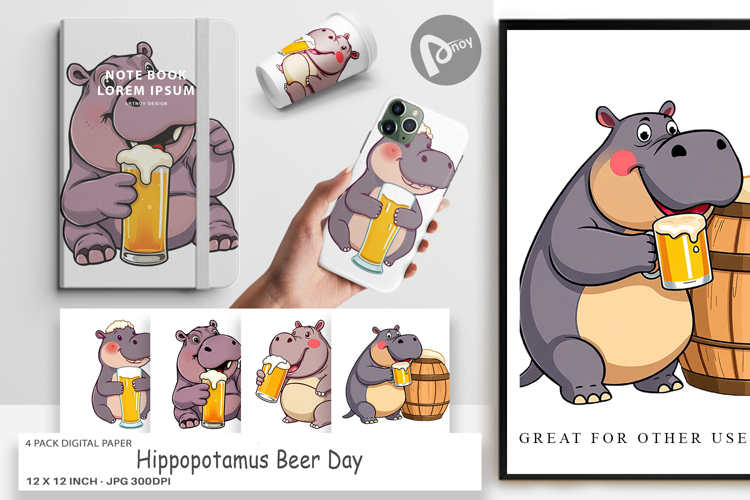 Hippopotamus Clipart Image 16