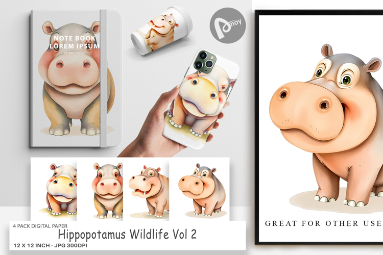 Hippopotamus Clipart Image 4