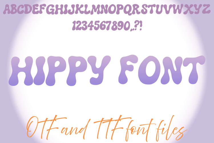 Hippy 60s Typeface Lettering ABC Text Font Wobbly OTF Font