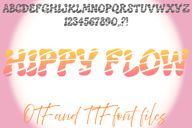 Hippy Flow 60s Typeface Lettering ABC Text Font Wobbly OTF