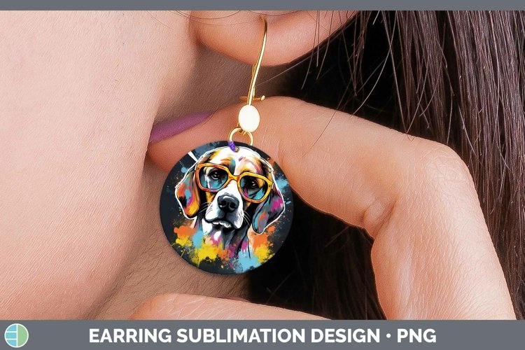 GorgeousHipster Dog Round Earrings design.