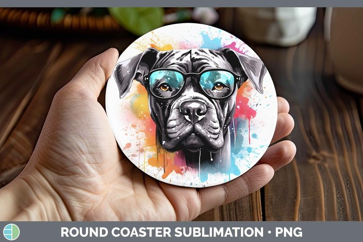 GorgeousHipster Dog Round Coaster design.